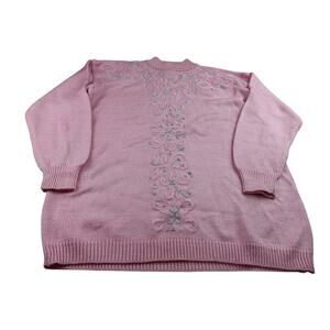 Joeclyn Smith Vintage Pink‎ Knit Sweater Women's L